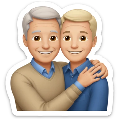 father-in-law and son-in-law hugging sticker