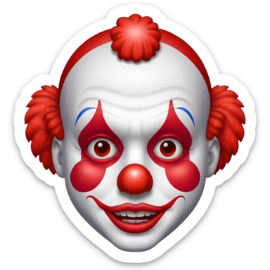 red glitter clown with the retarded facial expression sticker