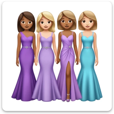 girls in a prom sticker