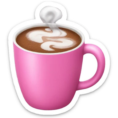 hot coco with pink mug sticker