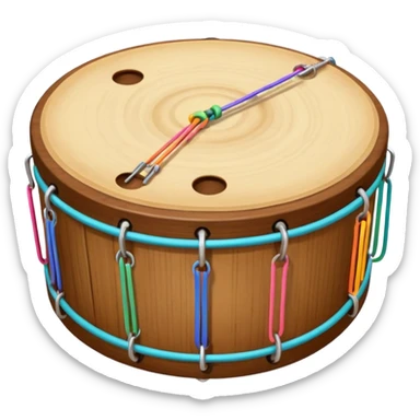 Tamborine with colorful strings attached  sticker