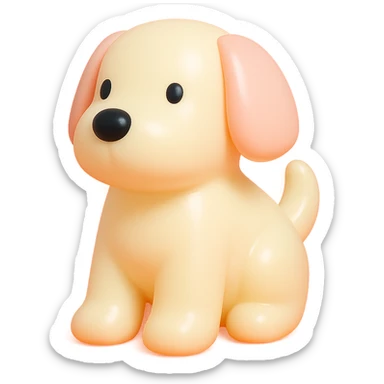               Transform {subject} into a soft vinyl figure with a smooth, glossy surface. The material should look slightly rubbery and tactile, with minimalistic curves and a matte-gloss hybrid finish. Use pastel or soft solid colors. The surface is seamless, with no visible textures or roughness. Studio lighting, vibrant background, clean, playful, designer toy aesthetic and no shadows. {subject} = dog sticker