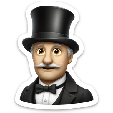 Photorealistic serious British gentleman in a monocle and a top hat sticker