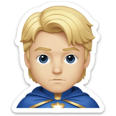 Marvel superhero Sentry with blonde hair in blue and gold costume with cape sticker