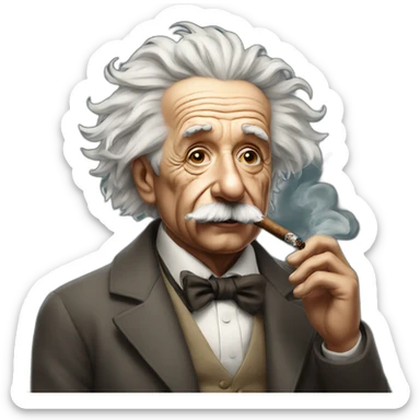 Einstein smoking cigar sticker