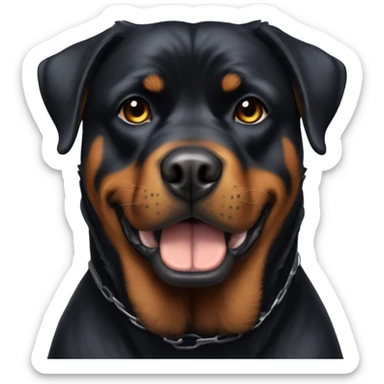 Rottweiler with a muzzle sticker