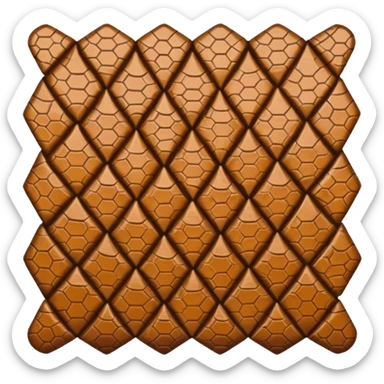 brown snake skin print in diamond shape sticker