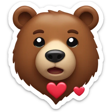 bear with hearts  sticker