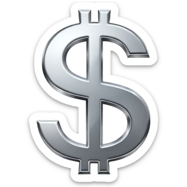 $ dollar metal symbol sticker