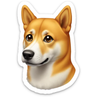 doge dog, orange, with a thin tail. sticker