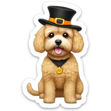 golden maltipoo halloween costume sticker