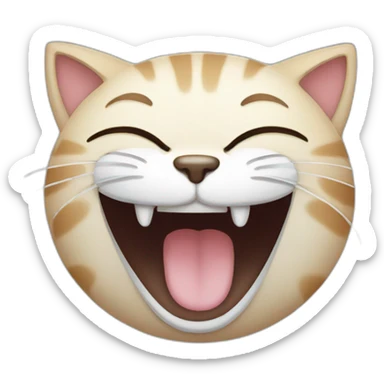 Cat crying laughing  sticker