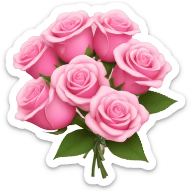 coquette bouquet of pink roses sticker