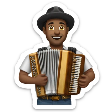 a man playing a colombian acordeon sticker