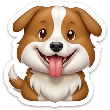 happy dog with tongue out and tail wagging sticker
