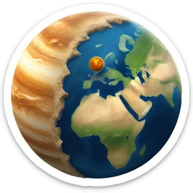 Earth eating Jupiter sticker