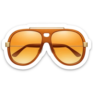 Retro oversized 70s sunglasses with large tinted lenses and thick frames, aviator style sticker