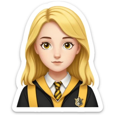 Charlotte Skeoch is hannah abbott in harry potter, wear hogwarts Hufflepuff uniform sticker