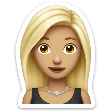 Blonde girl with a big engagement ring sticker