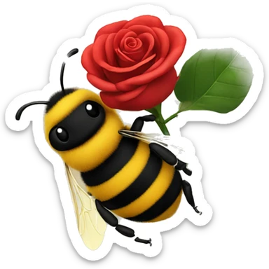 bumblebee with a red rose sticker