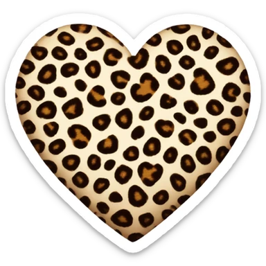 Leopard print heart  sticker