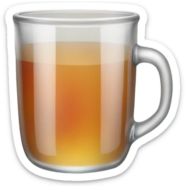 a clear glass of hot apple cider sticker