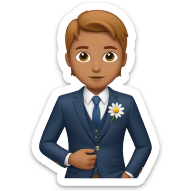 G Dradon,Stylish guy with single daisy in pocket sticker