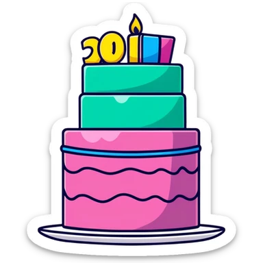 30th birthday pink celebration sticker