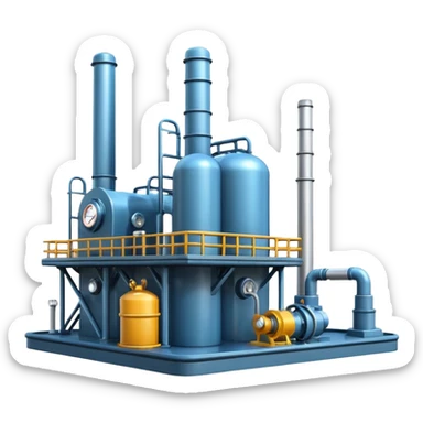 oil pumping station steel shiny sticker