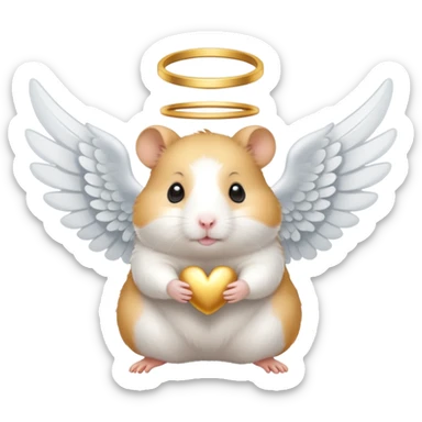 Hamster with angel wings and a halo sticker