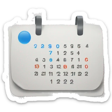 Minimalist calendar icon sticker