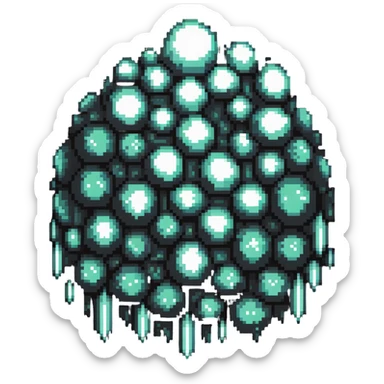 pixelated crystal cloud shimmering in the light sticker