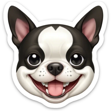 Boston terrier laughing sticker