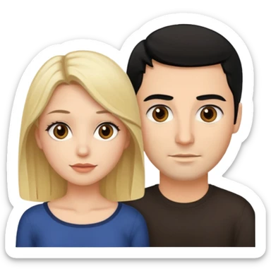 Blonde woman with hazel eyes with man with black hair and brown eyes  sticker