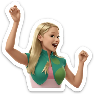 smiling girl by the window sticker