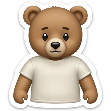 teddy bear white looks like kanye west sticker