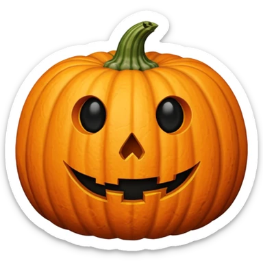 hyper-realistic pumpkin with a small black round hole in the side, the hole is oozing a thick white substance sticker
