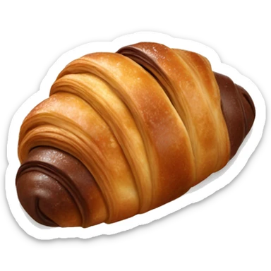 Realistic chocolate croissant sticker