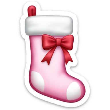  light pink Christmas stocking with bow sticker