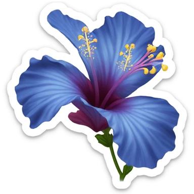 blue hibiscus flower sticker