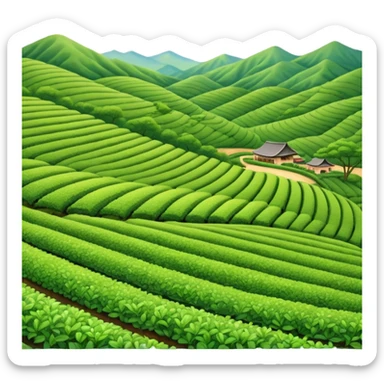 green tea farm sticker