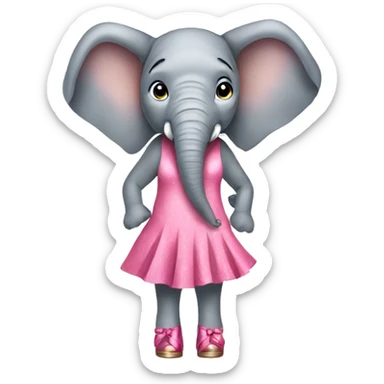 an elephant with high heels in a dress wearing very high heels sticker
