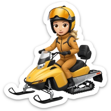 Woman on snowmobile sticker