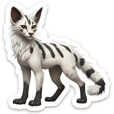Feral Rare Fantasy Vernid-Trico-species by LiLaiRa, random markings, tufted tail, tufted ears, full body sticker