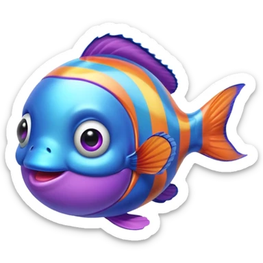 Ball of Blue Purple Goo of Rainbow Clownfish  sticker