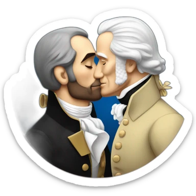george washington kissing abraham lincoln sticker