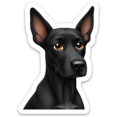 Black dog with long ears sticker