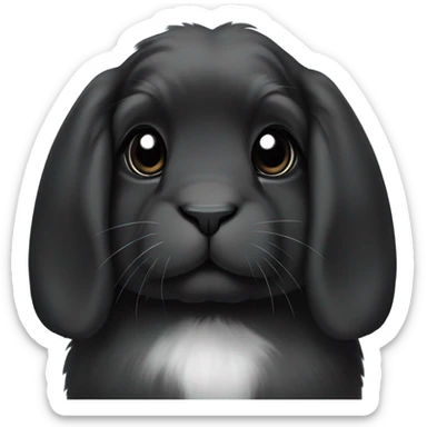 Black holland lop bunny sticker