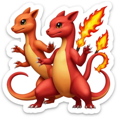 Umbreon-Salazzle-Charmander-Charmeleon-Guilmon-fusion sticker