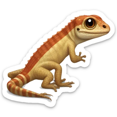 Small lizard with reddish stripes and white spots  sticker